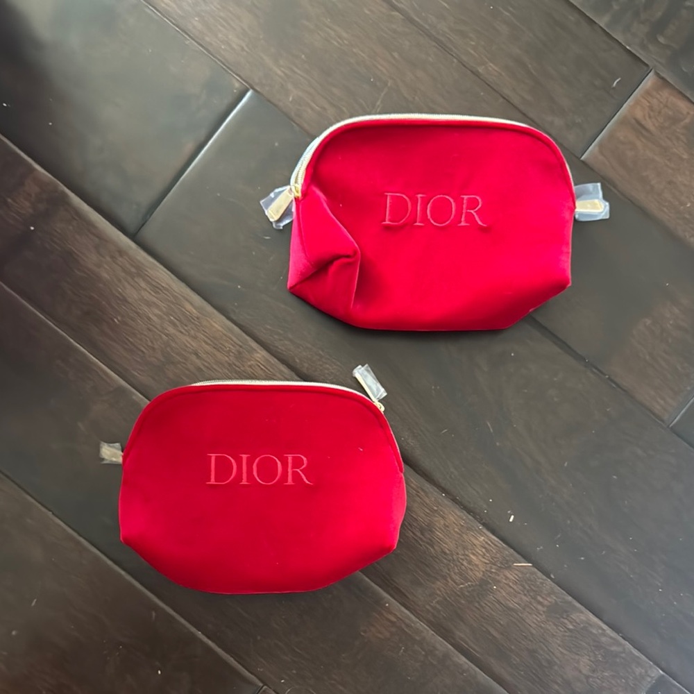 Dior Red Cosmetic Pouch Set